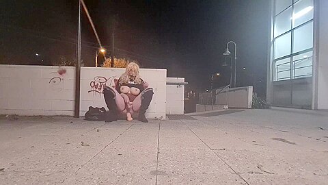Small Cock Shemale Sissy Whore Flashes And Rides In Public P2...